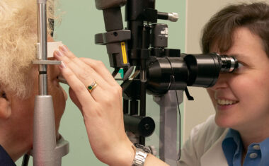 Optometrist with Patient