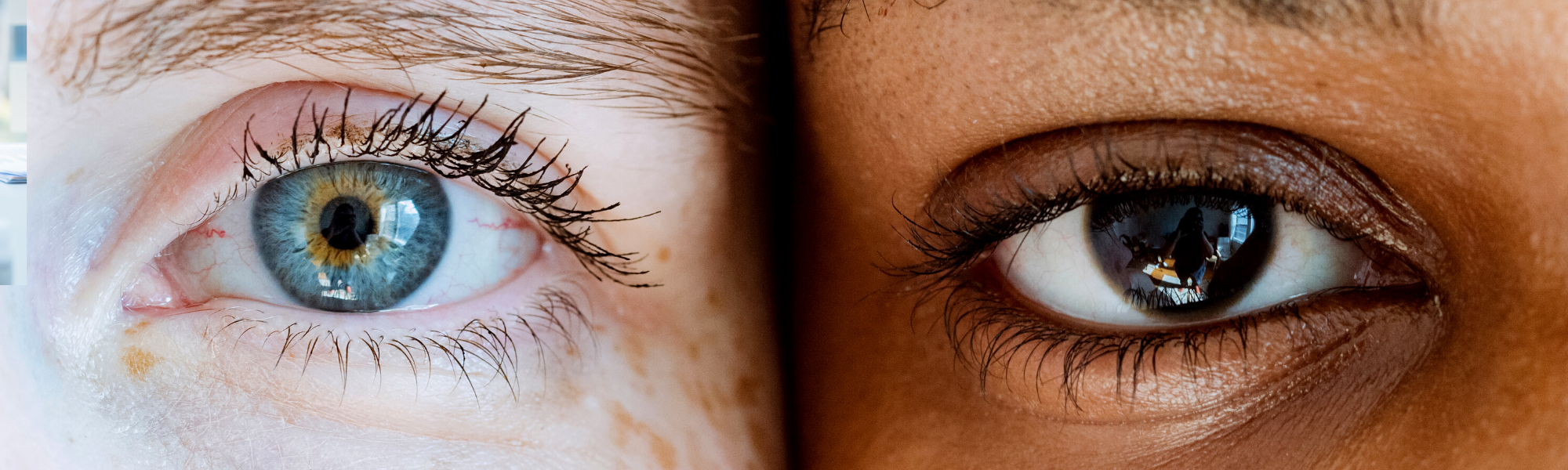 Image is of two people's eyes