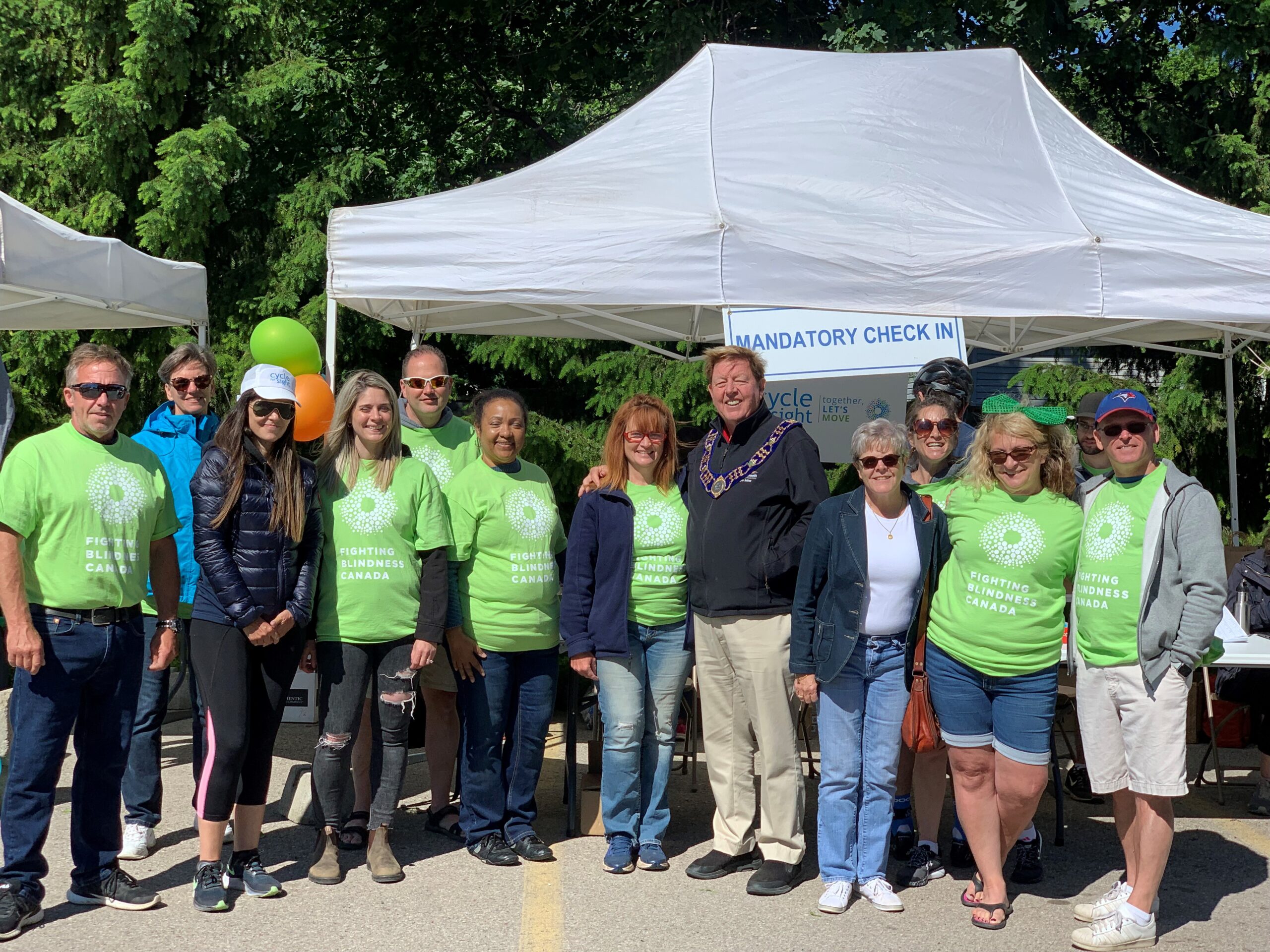 Image of a group of Cycle for Sight event volunteers