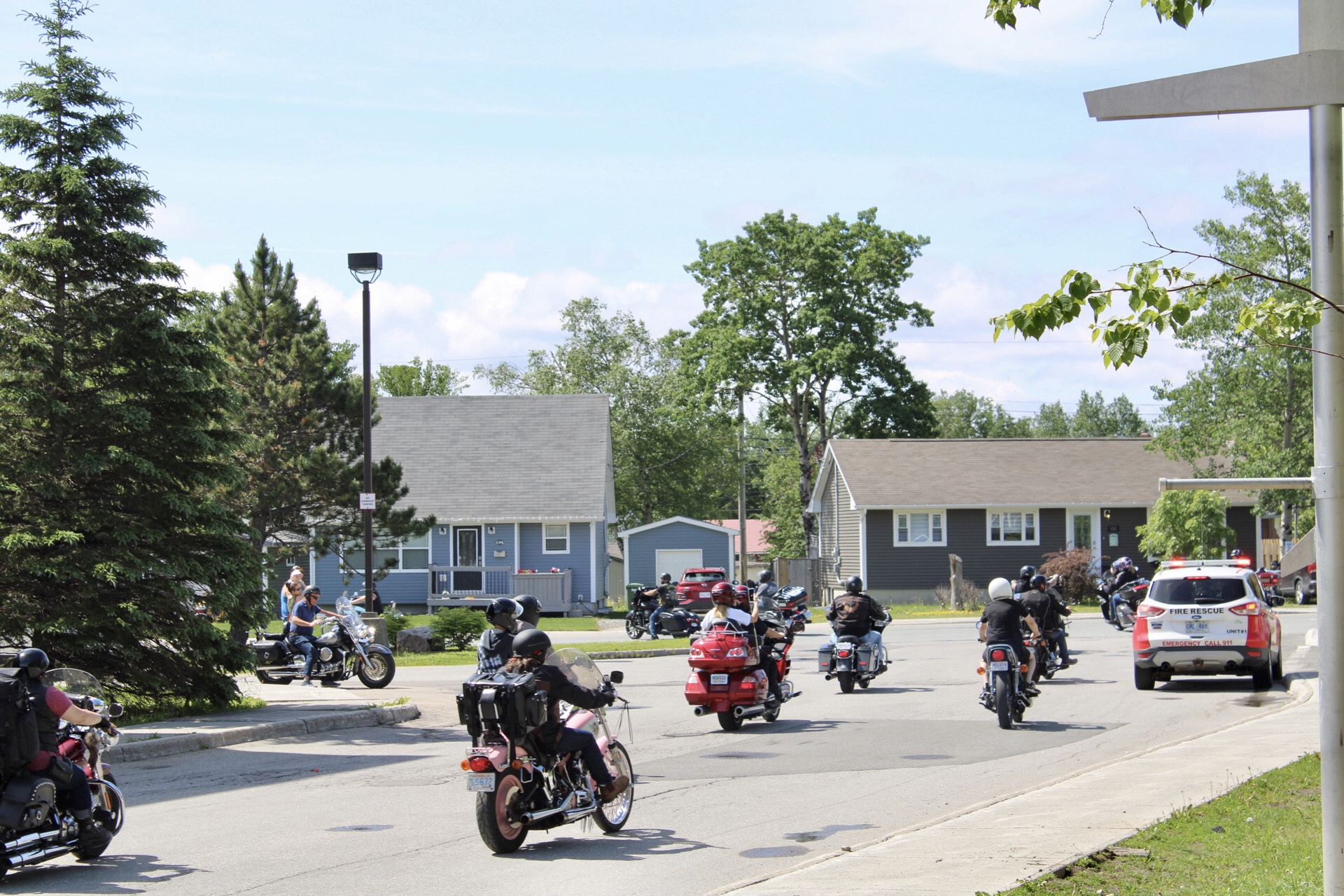 Image is of motorcyclists riding during the Ride for Sight event