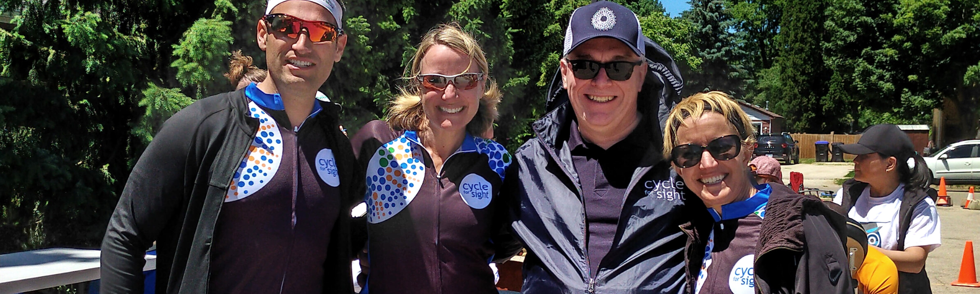 Image is of FBC's former president and CEO, Doug Earle with 3 other Cycle for Sight attendees.