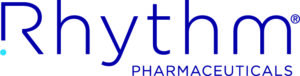 Image is of the Rhythm Pharmaceuticals logo.