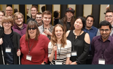 Image is of a group of Fighting Blindness Canada Young Leaders attendees, including Ali Usman.