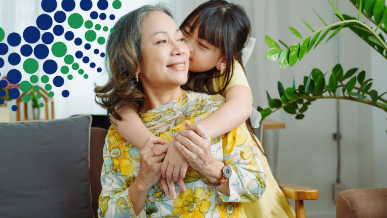 A grandmother and granddaughter