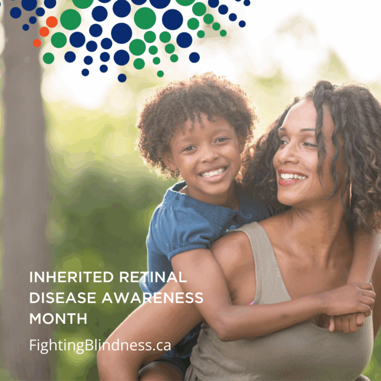 Inherited Retinal Disease Awareness Month | fightingblindness.ca | mother and child