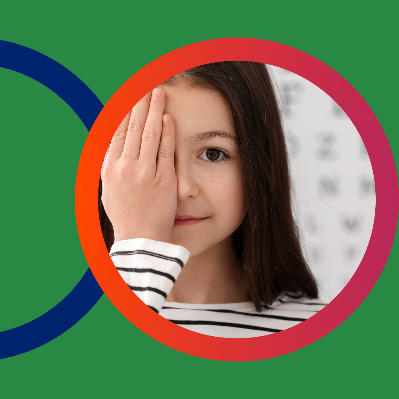 Girl reading eye chart