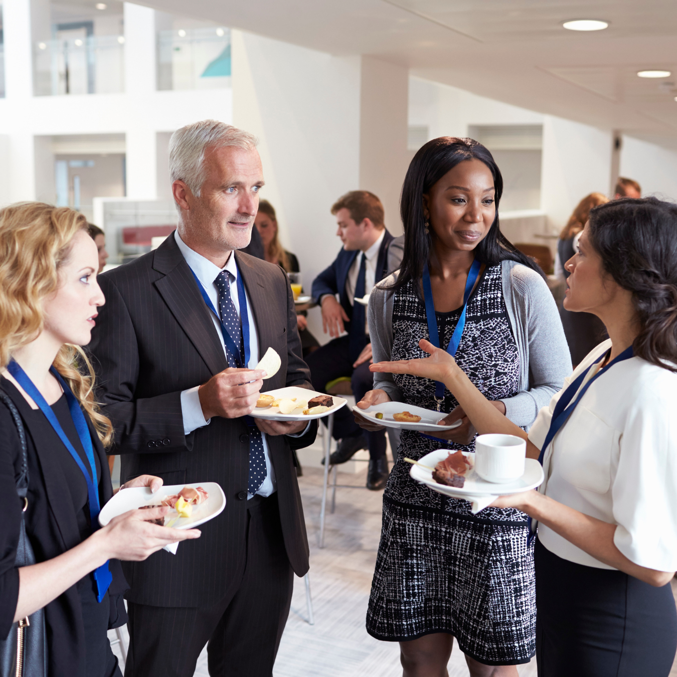 People networking at a conference