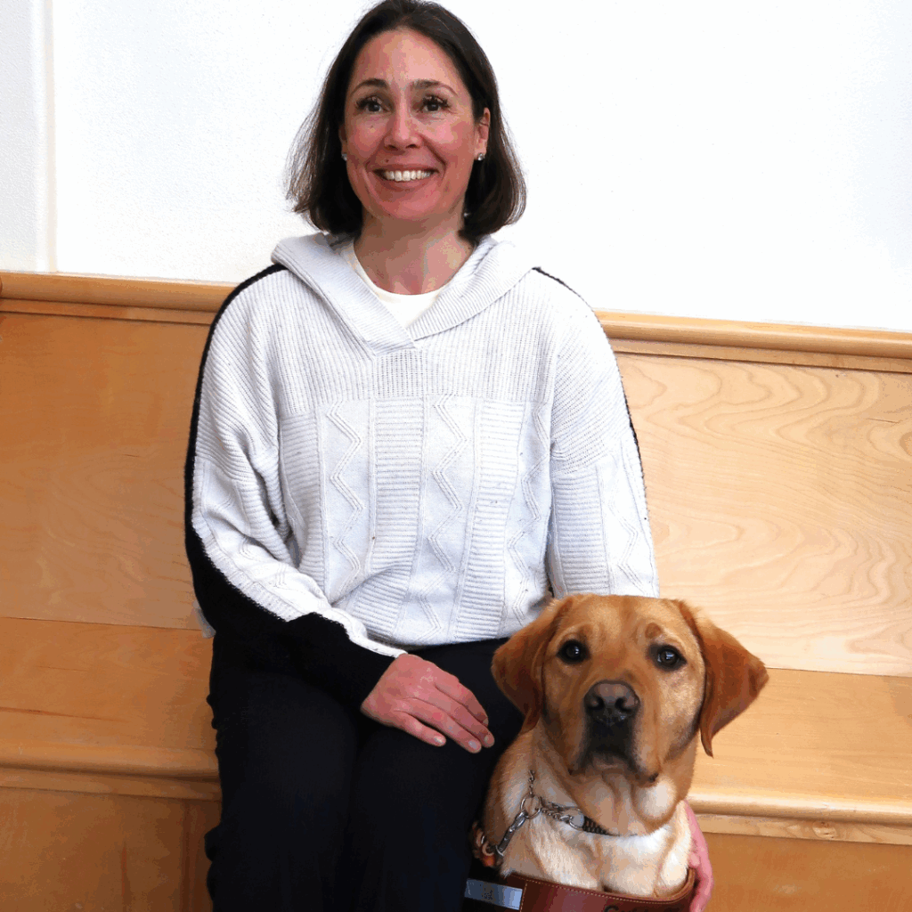 Victoria Nolan and her guide dog