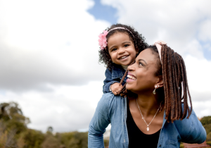 Mother and young daughter