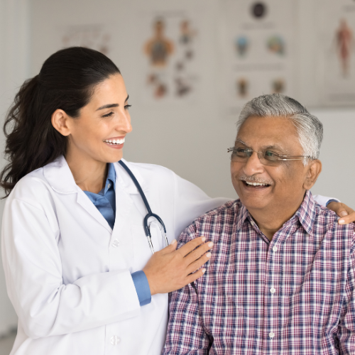 doctor smiling at patient