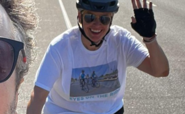 Lisa Hudson on her bike
