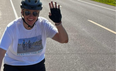 Lisa Hudson on her bike