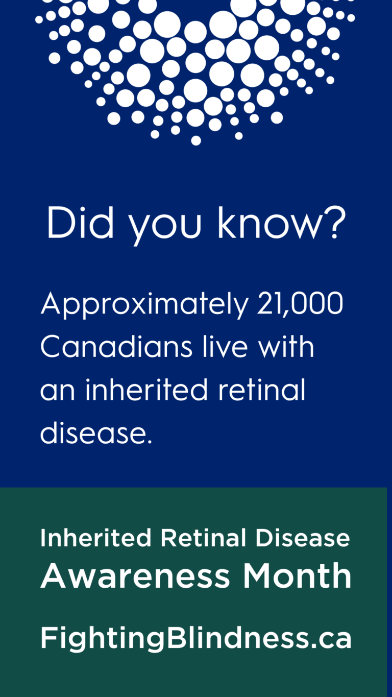 Did you know? Approximately 21,000 Canadians live with an inherited retinal disease?