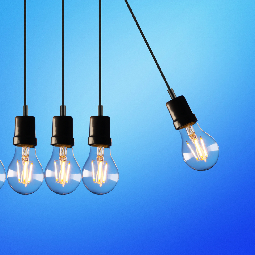 One lightbulb about to hit another and set them in motion