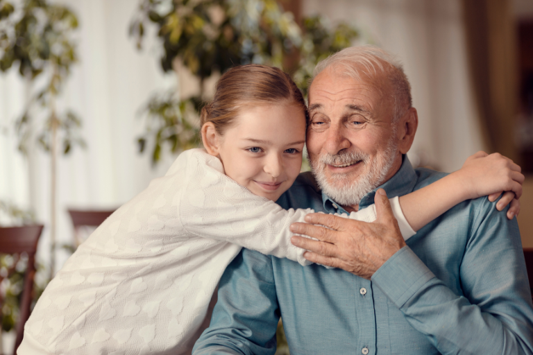 grandfather and granddaughter
